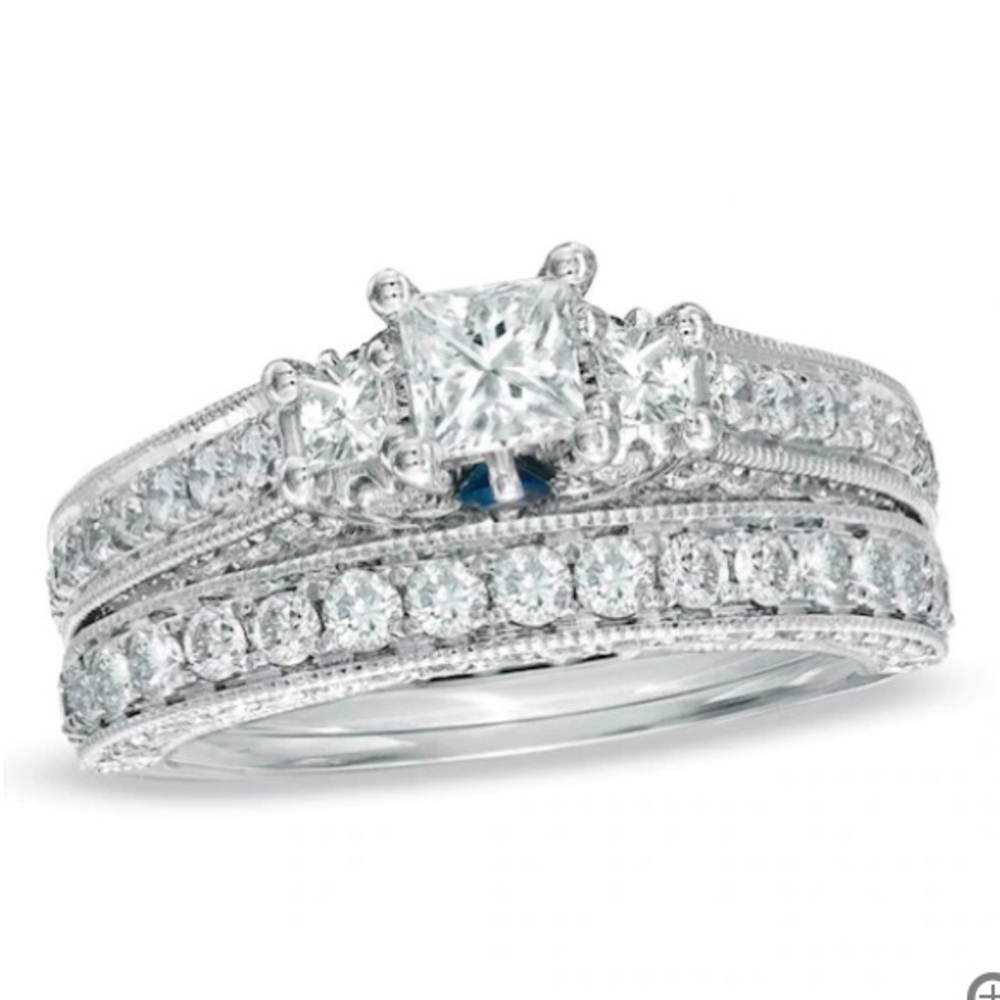 Vera Wang wedding set with additional anniversary matching band